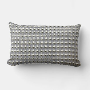 Coussin Rectangle Motif de perles d'argent