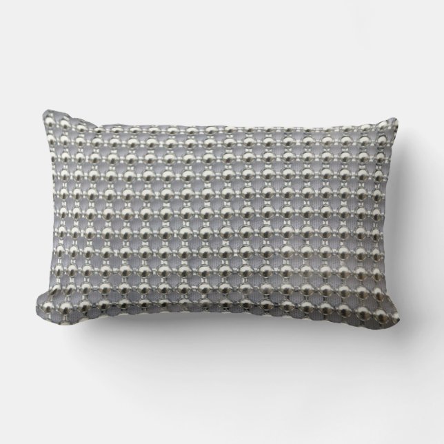 Coussin Rectangle Motif de perles d'argent (Recto)