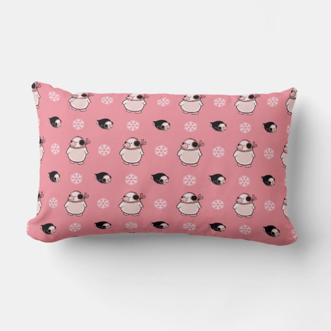 Coussin Rectangle motif de pingouin (Recto)