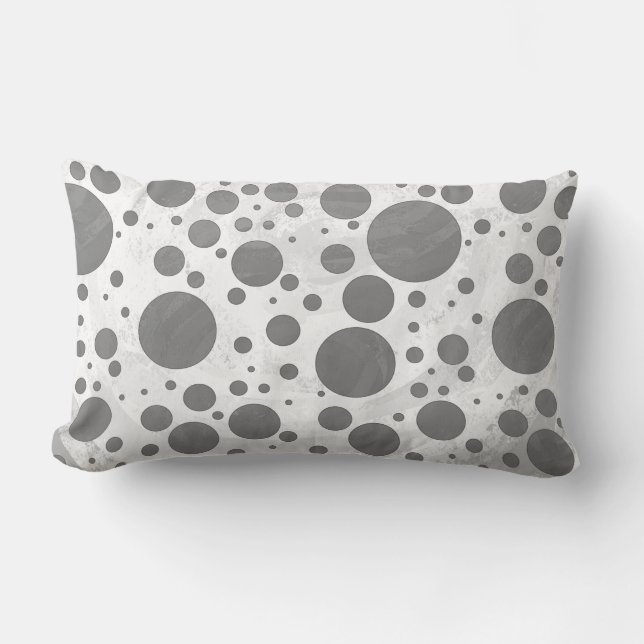 Coussin Rectangle Motif de points Polka gris ardoise (Recto)
