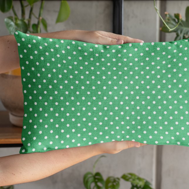 Coussin Rectangle Motif de pois verts mignons (Créateur téléchargé)