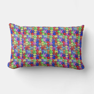 Coussin Rectangle Motif de puzzle coloré