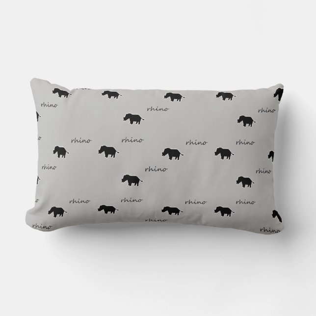 Coussin Rectangle Motif de silhouette rhino (Recto)