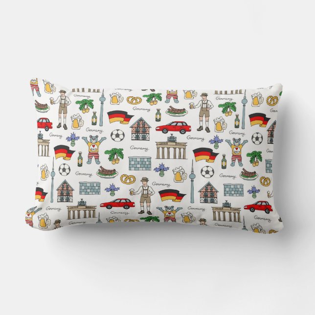 Coussin Rectangle Motif de symboles de l'Allemagne | (Recto)