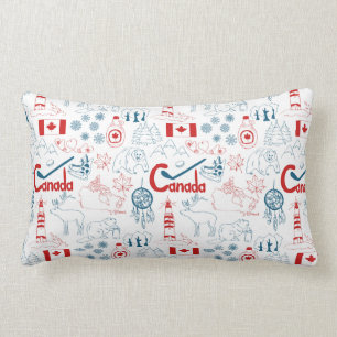 Coussin Rectangle Motif de symboles du Canada