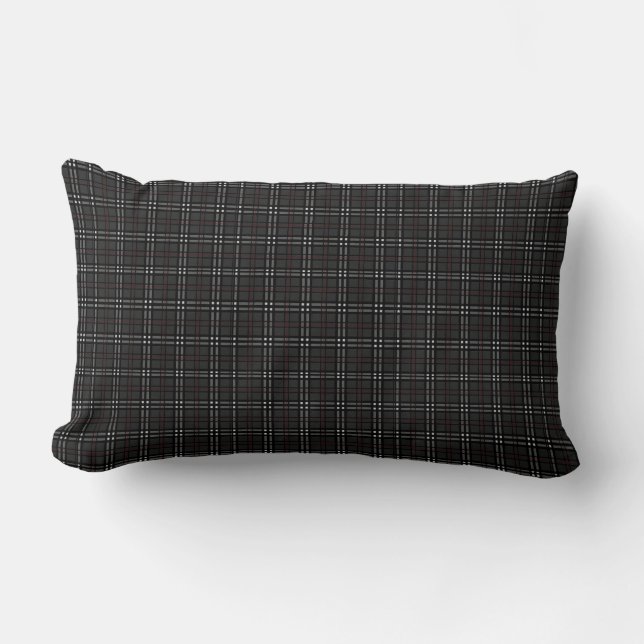 Coussin Rectangle Motif de tarte noir et gris (Recto)