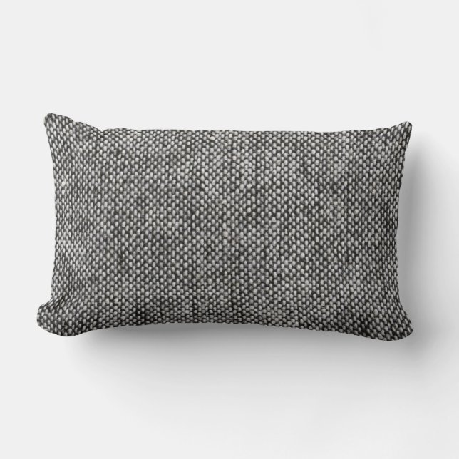 Coussin Rectangle Motif de texture de tissu gris gris de charbon (Recto)