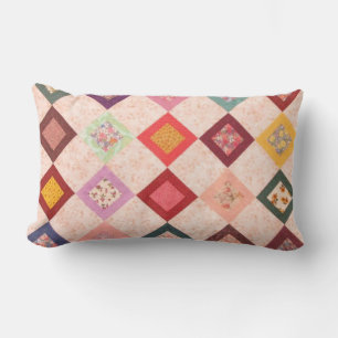 Coussin Rectangle Motif de tissus colorés