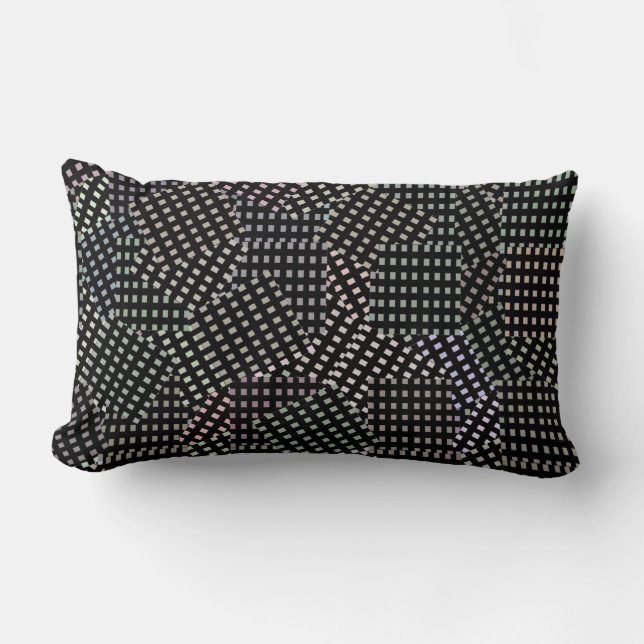Coussin Rectangle Motif de vérification Abstraite de l'appareillage  (Recto)