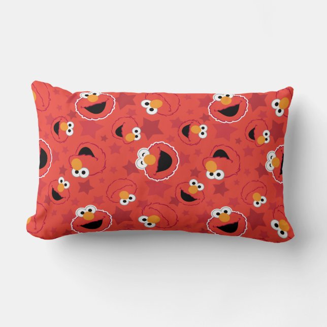 Coussin Rectangle Motif de visages d'Elmo rouge (Recto)