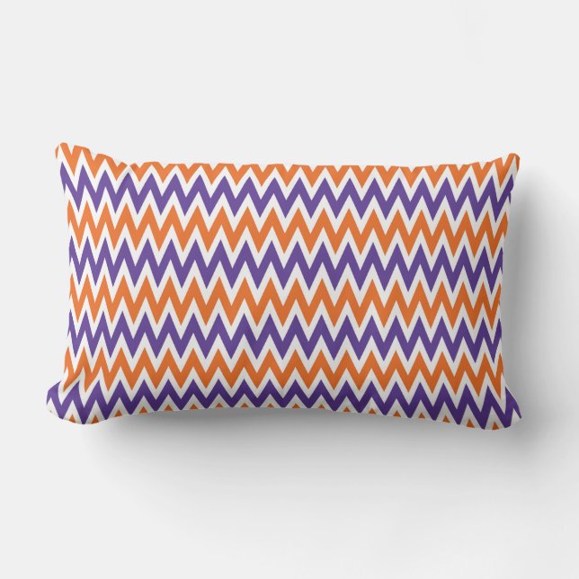 Coussin Rectangle Motif de zigzag pourpre et orange audacieux de (Recto)