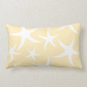 Coussin Rectangle Motif des étoiles de mer dans le blanc et le jaun