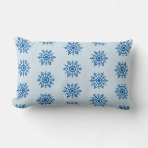 Coussin Rectangle Motif d'hiver Motif Motif bleu neige
