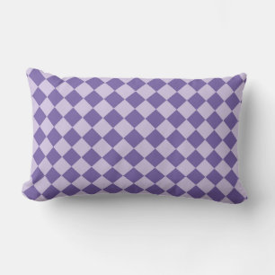 Coussin Rectangle Motif diamant damier violet