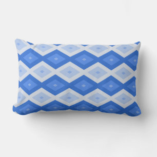 Coussin Rectangle Motif diamant nuances de bleu
