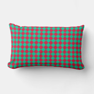 Coussin Rectangle Motif diamant Red Green Checker
