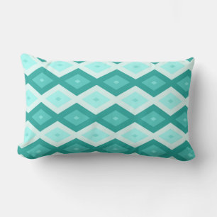 Coussin Rectangle Motif diamant turquoise