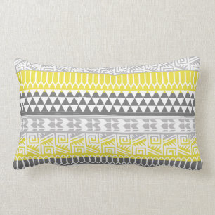 Coussin Rectangle Motif d'impression tribal Aztec géométrique gris j