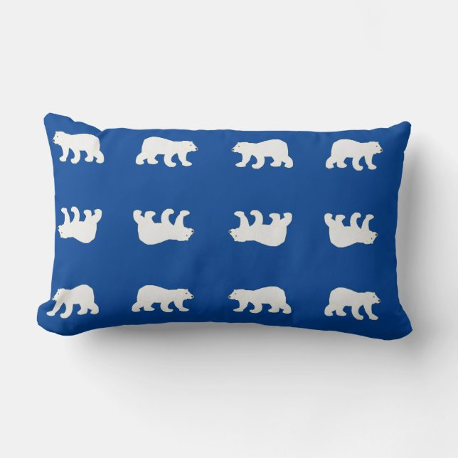 Coussin Rectangle Motif d'ours polaire blanc (Recto)