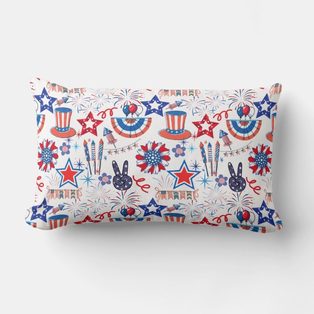 Coussin Rectangle motif du 4 juillet 01x4 (Recto)