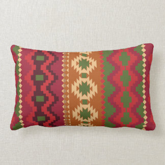 Coussin Rectangle motif du sud-ouest rouge - art abstrait de l'ouest