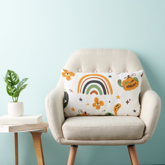 Coussin Rectangle Motif éffrayant Boho Halloween (Chaise)