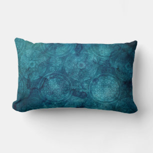 Coussin Rectangle Motif élégant d'aquarelle de mandala de turquoise