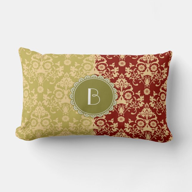 Coussin Rectangle Motif élégant de damassé de fente avec le (Recto)