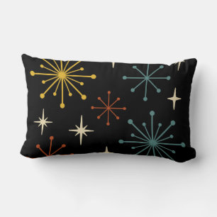 Coussin Rectangle Motif en explosion d'étoiles rétro moderne du mili