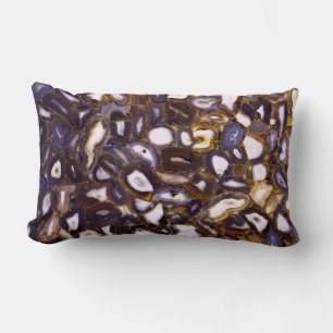 Coussin Rectangle Motif en pierre blanche Brown violet