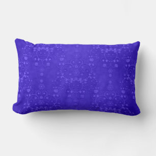 Coussin Rectangle Motif fantaisie damassé bleu cobalt vibrant