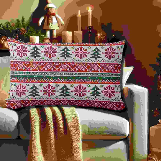 Coussin Rectangle Motif Festif avec étoiles (Créateur téléchargé)