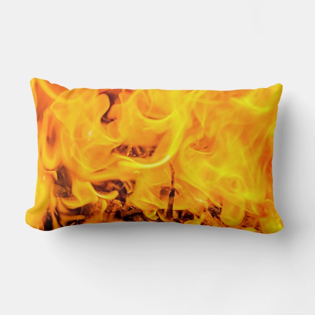 Coussin Rectangle Motif Feu Et Flames (Recto)