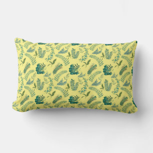 Coussin Rectangle Motif feuille 10.bw LYellow BG