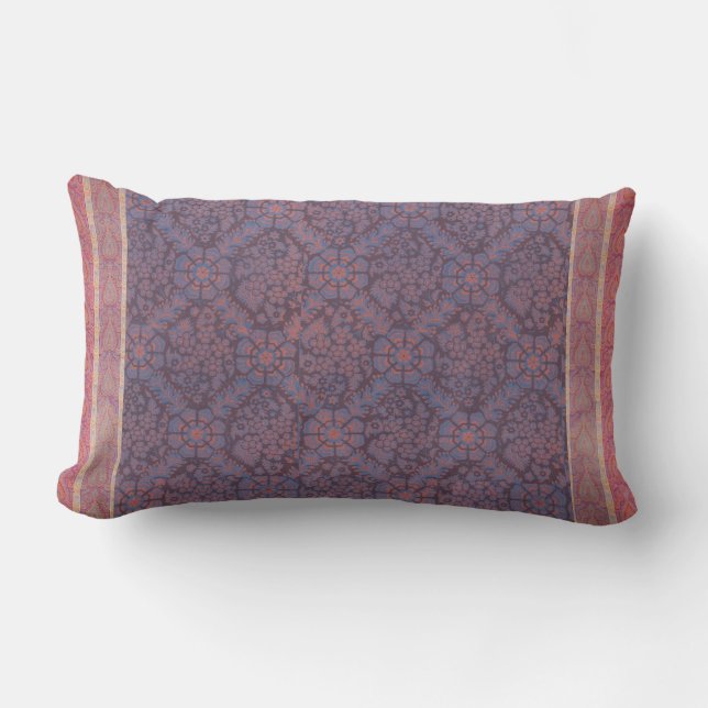 Coussin Rectangle Motif Fleurs Violettes (Recto)
