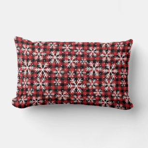 Coussin Rectangle Motif flocon de neige à carreaux de Buffalo pour l