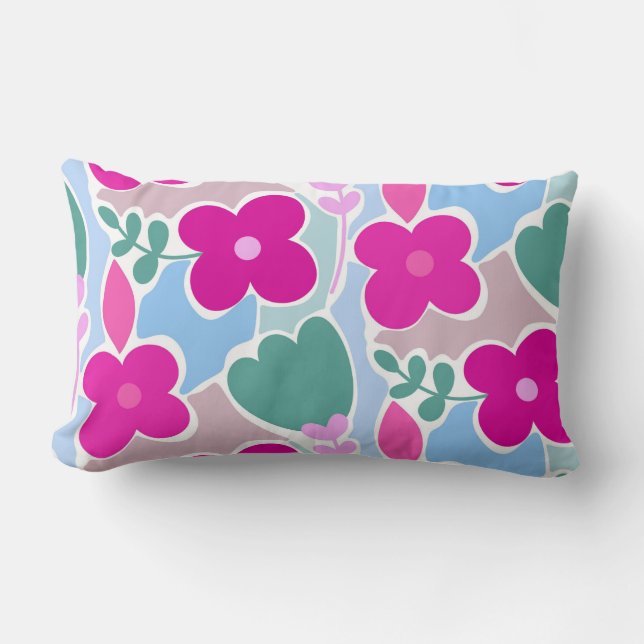 Coussin Rectangle Motif floral abstrait moderne et audacieux, botani (Recto)
