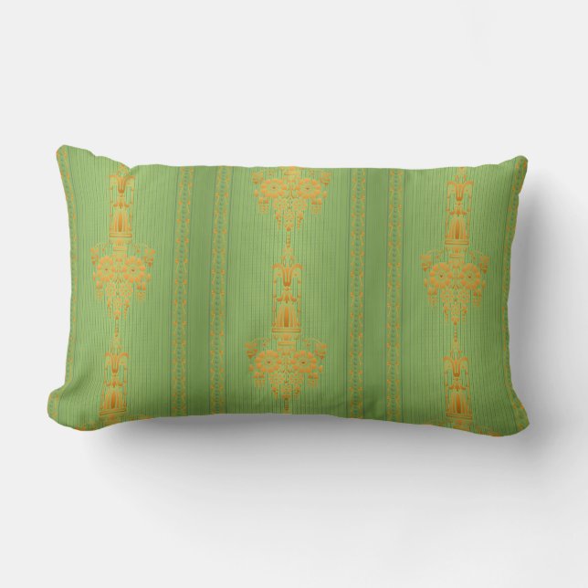 Coussin Rectangle Motif floral baroque avec bordure V2020 (Recto)