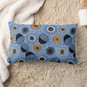 Coussin Rectangle Motif Floral Bleu Moderne Pilote