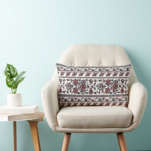 Coussin Rectangle Motif floral botanique Cottagecore