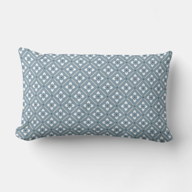 Coussin Rectangle Motif floral de calicot géométrique (Recto)
