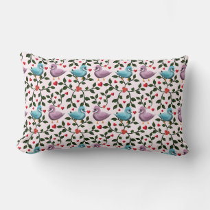 Coussin Rectangle Motif floral de cygne fantaisiste