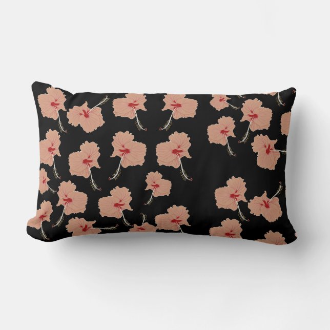 Coussin Rectangle Motif floral de ketmie (Recto)