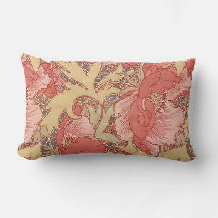 Coussin Rectangle Motif floral de Nouveau d'art de pavots de William