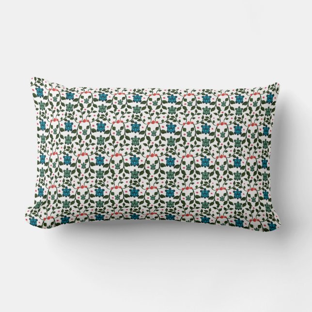 Coussin Rectangle Motif Floral de Tortue de Mer Tropicale | Océan Cô (Recto)