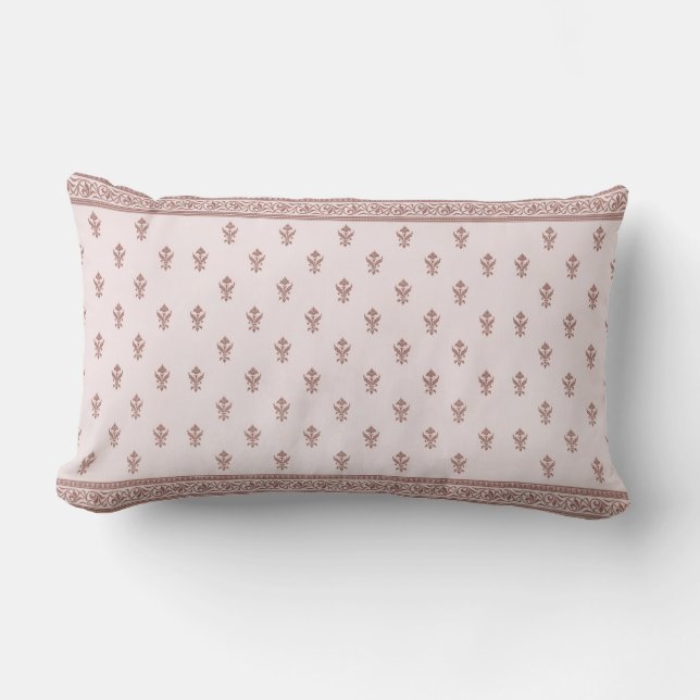 Coussin Rectangle Motif Floral En Rose Champignons (Recto)