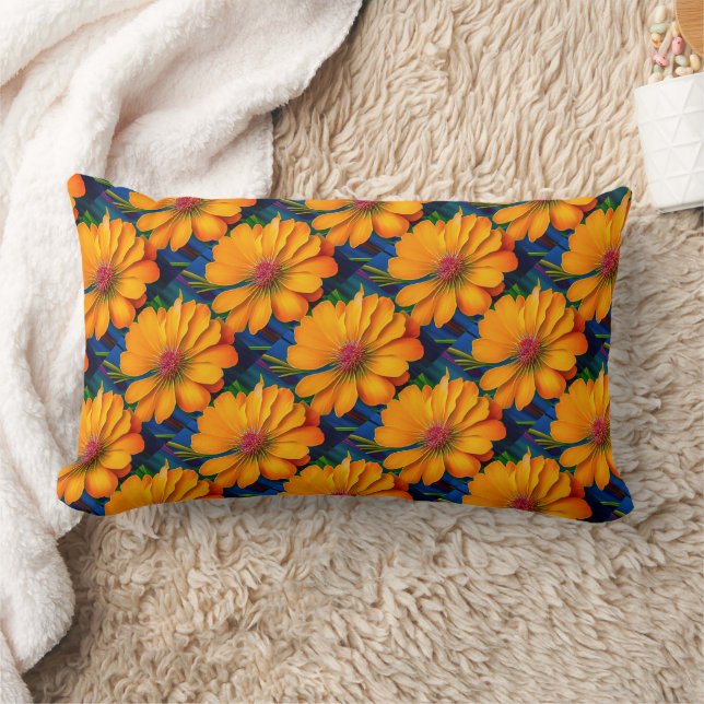 Coussin Rectangle Motif floral rose saumon (Couverture)