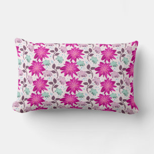 Coussin Rectangle Motif floral rose vibrant Fleurs modernes audaci