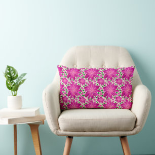 Coussin Rectangle Motif floral rose vif sans couture