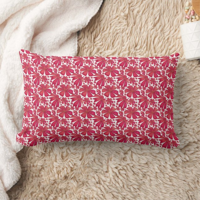 Coussin Rectangle Motif floral rouge sans couture, répétition de fle (Couverture)